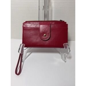 HOBO Red Leather Kali Phone Wallet Wristlet New With Defect